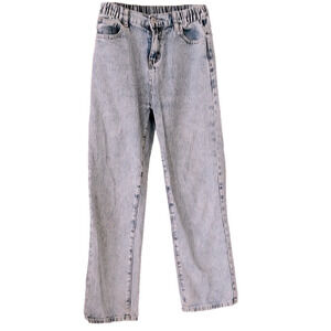Stonewashed Jeans, S16, Elastic waistband 12”-14”, Length 37”, R 12”, Inseam 25”